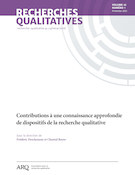 Couverture du numéro 'Contributions à une connaissance approfondie de dispositifs de la recherche qualitative' de la revue 'Recherches qualitatives'
