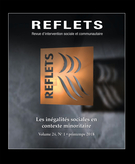 Couverture de Les inégalités sociales en contexte minoritaire, Volume 24, numéro 1, printemps 2018, p. 10-186, Reflets