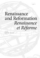 Couverture de Volume 43, numéro 1, hiver 2020, p. 9-309, Renaissance and Reformation / Renaissance et Réforme