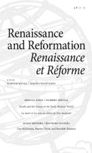 Couverture du numéro 'Special issue: Death and the Senses in the Early Modern World' de la revue 'Renaissance and Reformation / Renaissance et Réforme'