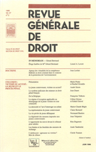 Couverture de Volume 27, numéro 2, juin 1996, p. 133-310, Revue générale de droit