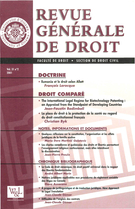 Couverture de Volume 31, numéro 2, 2001, p. 255-424, Revue générale de droit
