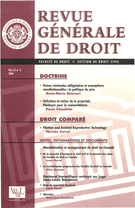 Couverture de Volume 31, numéro 4, 2001, p. 647-826, Revue générale de droit