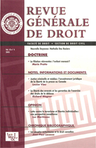Couverture de Volume 33, numéro 4, 2003, p. 539-697, Revue générale de droit