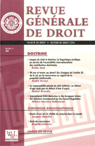Couverture de Volume 34, numéro 2, 2004, p. 233-391, Revue générale de droit