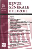 Couverture de Volume 37, numéro 1, 2007, p. 5-259, Revue générale de droit