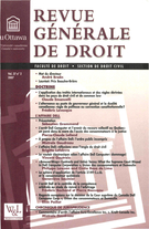 Couverture de Volume 37, numéro 2, 2007, p. 265-562, Revue générale de droit