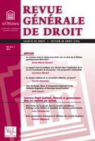 Couverture de Volume 43, numéro 1, 2013, p. 5-264, Revue générale de droit