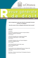 Couverture de Quels enseignements avons-nous tirés de la catastrophe ferroviaire survenue à Lac-Mégantic, Volume 48, numéro hors-série, 2018, p. 5-226, Revue générale de droit