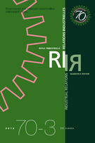 Couverture de Volume 70, numéro 3, été 2015, p. 395-590, Relations industrielles / Industrial Relations