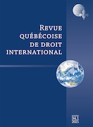 Couverture du numéro 'Volume 34, numéro 1, 2021' de la revue 'Revue québécoise de droit international / Quebec Journal of International Law / Revista quebequense de derecho internacional'