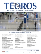 Couverture de Le tourisme avant et après la COVID-19, Volume 39, numéro 3, 2020, Téoros