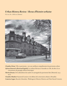 Couverture de Volume 41, numéro 1, fall 2012, p. 3-76, Urban History Review / Revue d'histoire urbaine